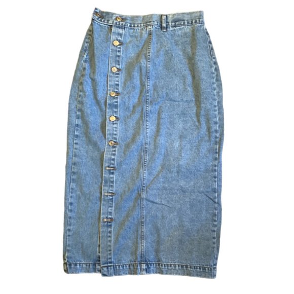 SHEIN Blue Denim Maxi Skirt - Picture 1 of 4